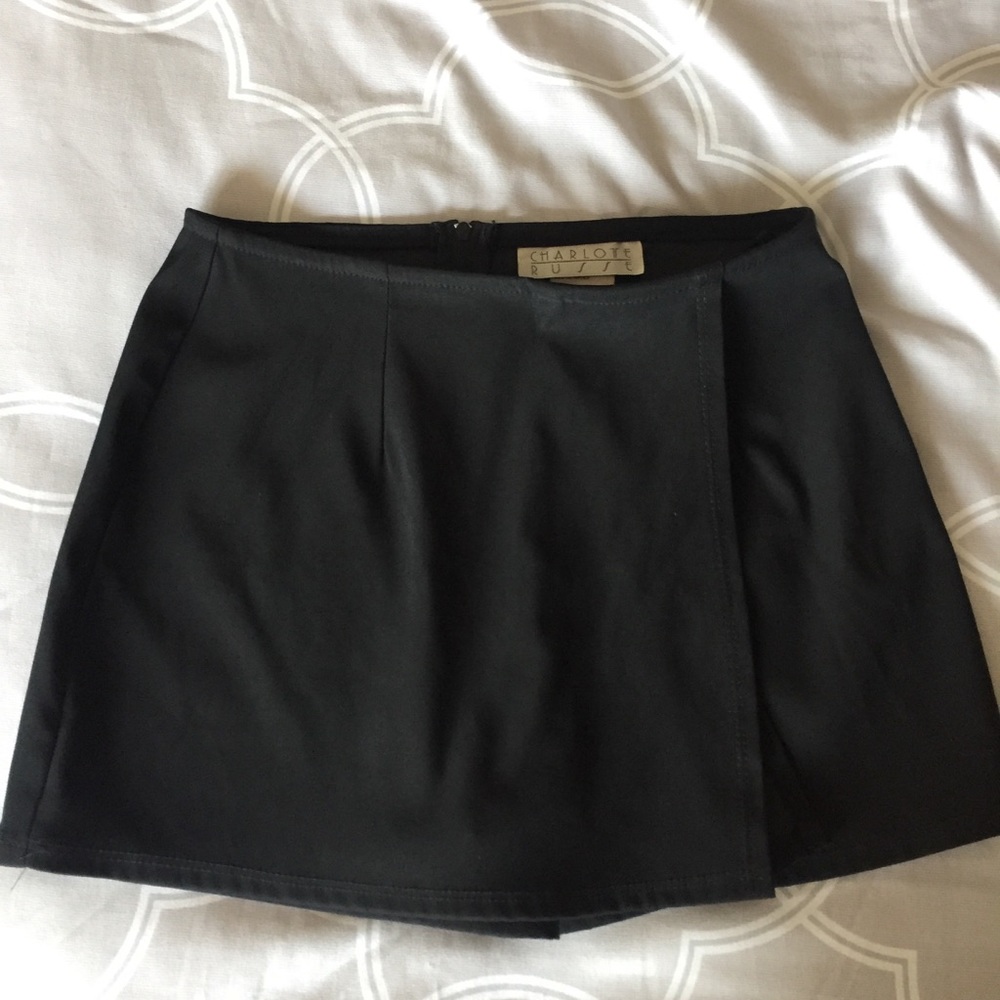 Black High Waisted Skort